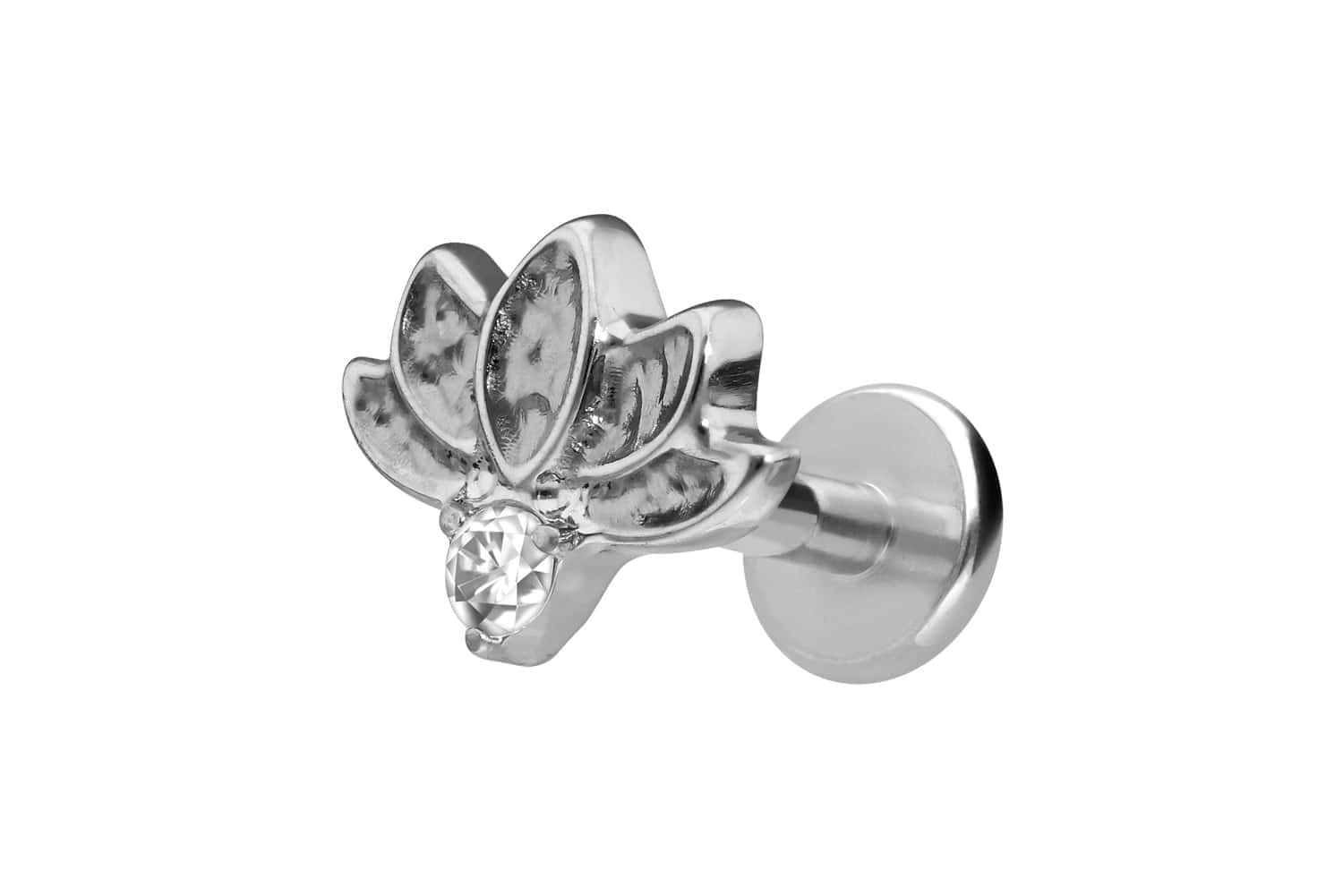 Titan Labret Piercing mit Innengewinde LOTUSBLÜTE